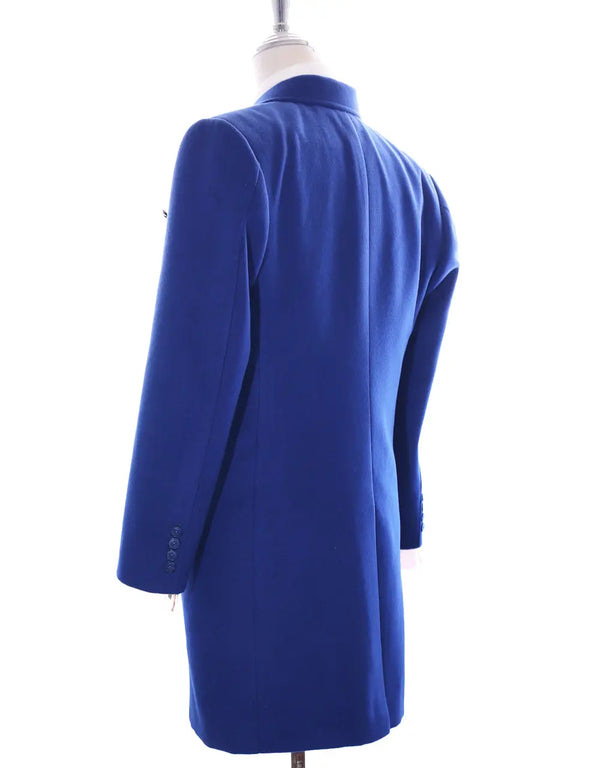 Overcoat | Tailor Made 100% Wool Blue Womens Winter Long Overcoat Modshopping Clothing