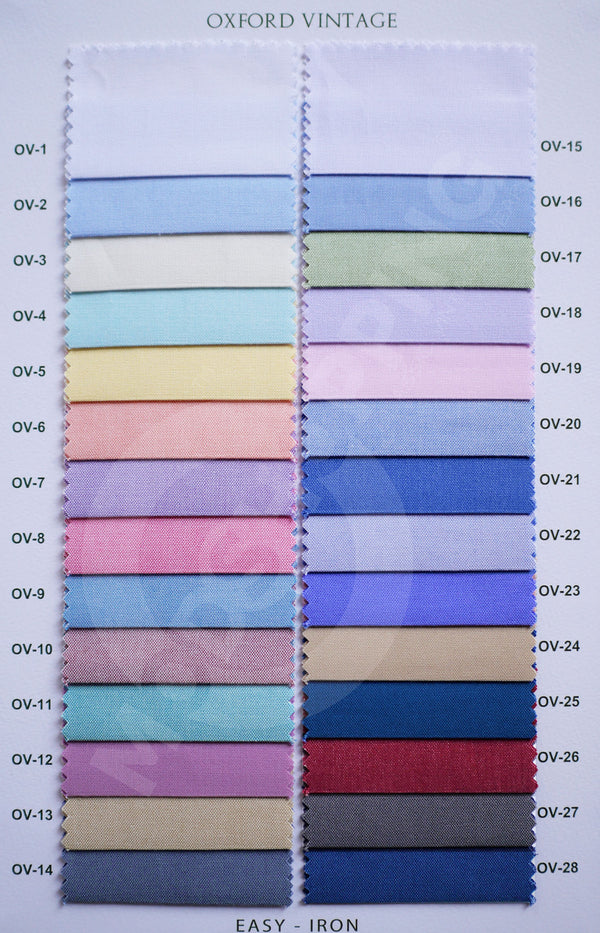 Bespoke Shirt - 60s Mod fashion Oxford Shirting Fabric