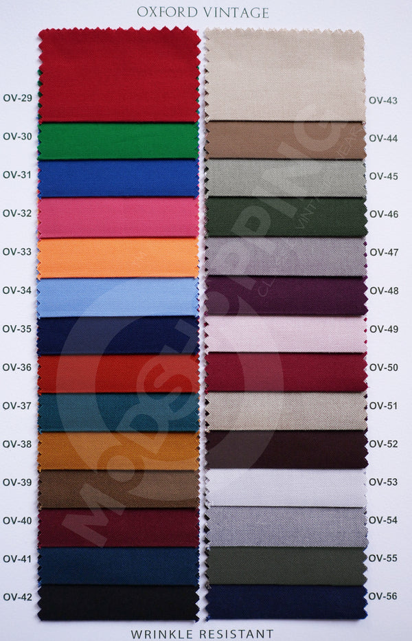 Bespoke Shirt - 60s Mod fashion Oxford Shirting Fabric