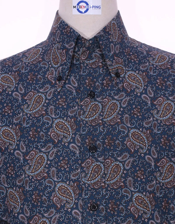 Paisley Shirt | 60s Style Multi Color Paisley Men Shirt Modshopping Clothing