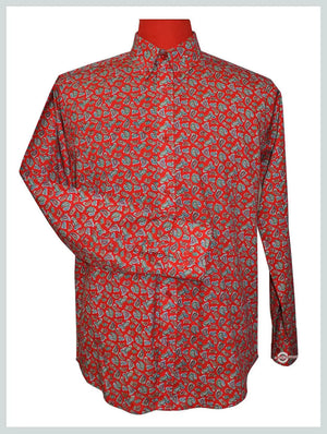 Paisley Shirt | 60s Vintage Style Red Paisley Mod Shirt Modshopping Clothing