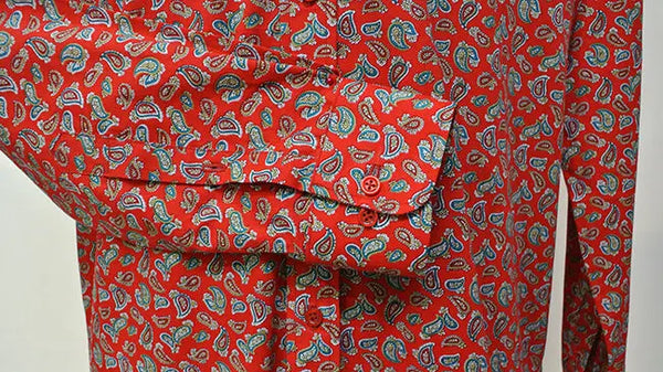 Paisley Shirt | 60s Vintage Style Red Paisley Mod Shirt Modshopping Clothing
