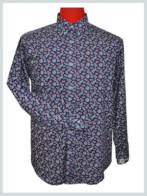 Paisley Shirt| 60s Mod Style Purple Paisley Shirt Modshopping Clothing