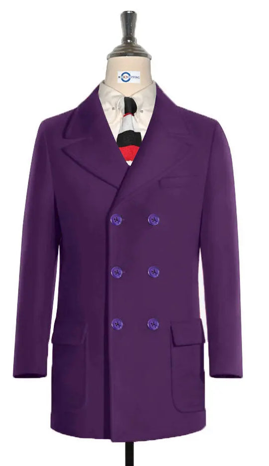 Mens Purple Pea Coat: Timeless Style in Deep Royal Hue