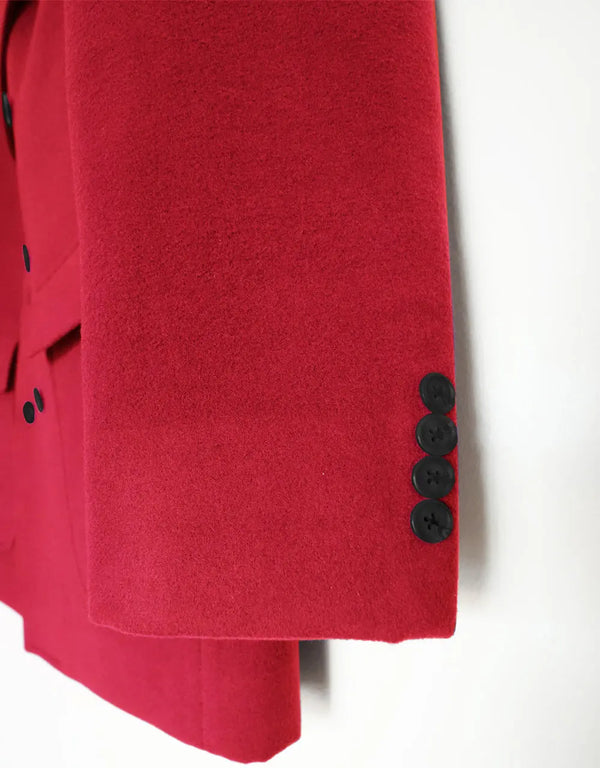 Pea Coat | 60s Mod Retro Red Double Breasted Pea Coat Modshopping Clothing