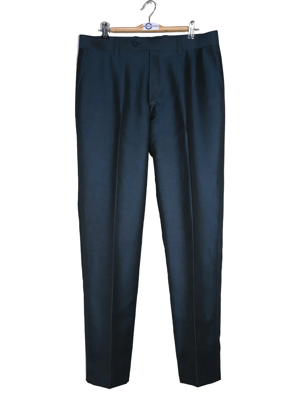 This Suit Only- Peacock Blue and Black Tailored Suit Jacket Size 38R Wiats size 32 Inside leg 32