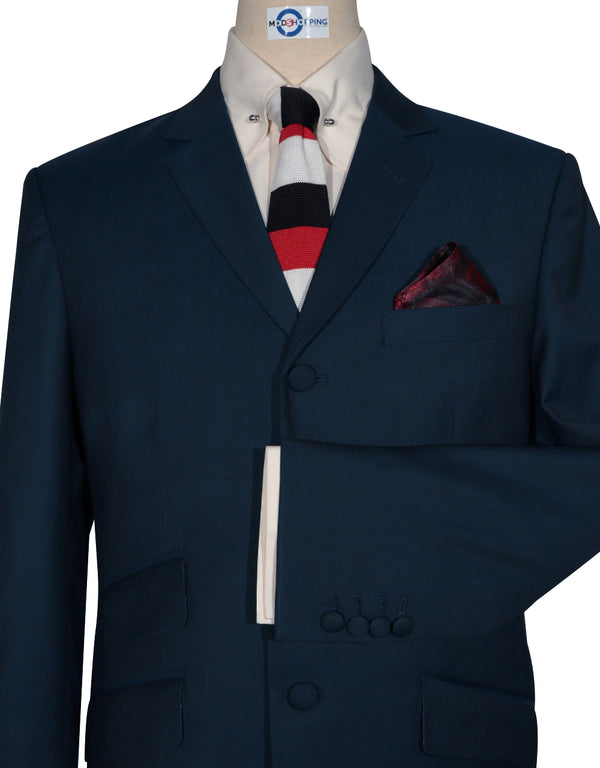 Peacock Blue And Black Two Tone Suit