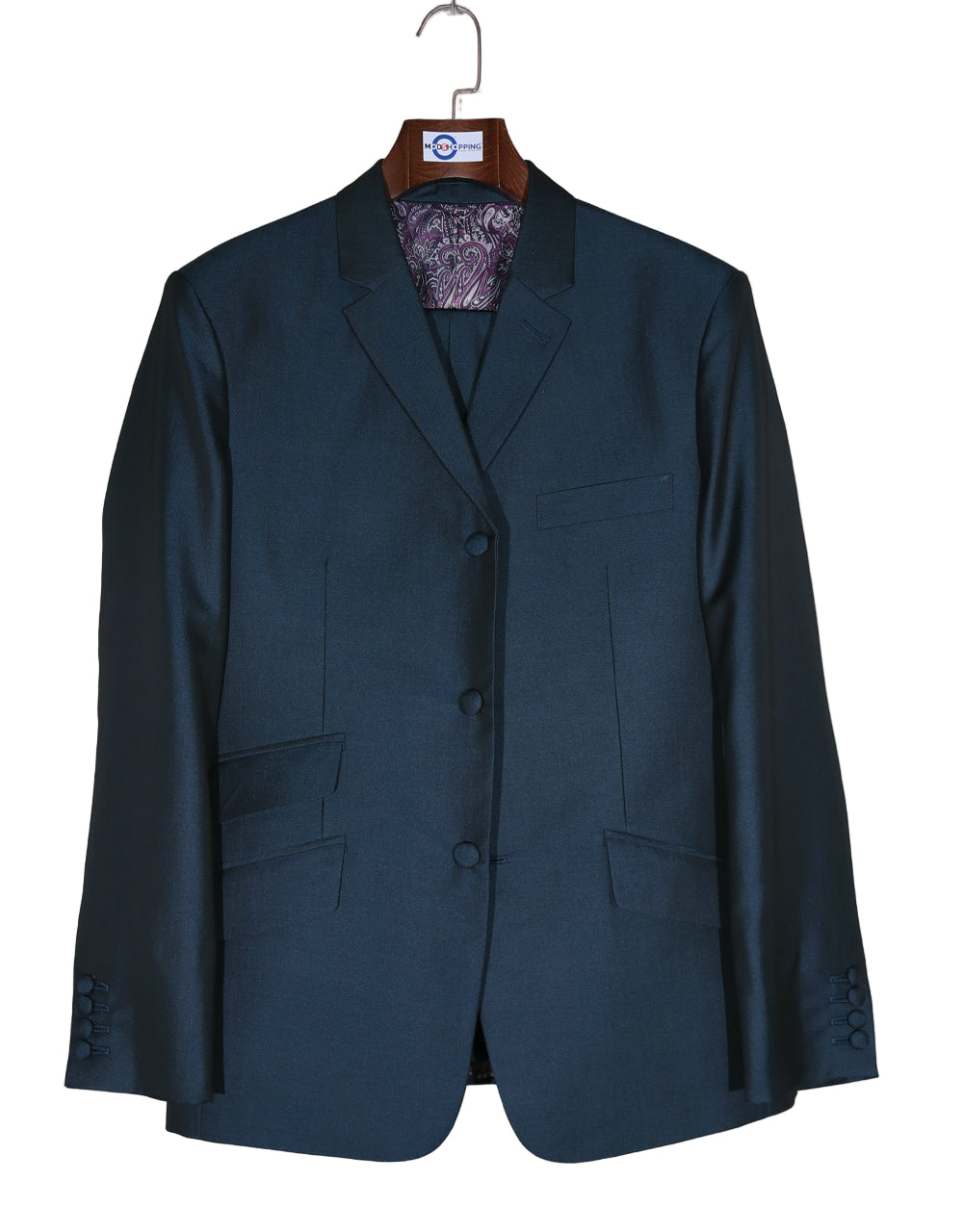 Peacock Blue Two Tone Suit