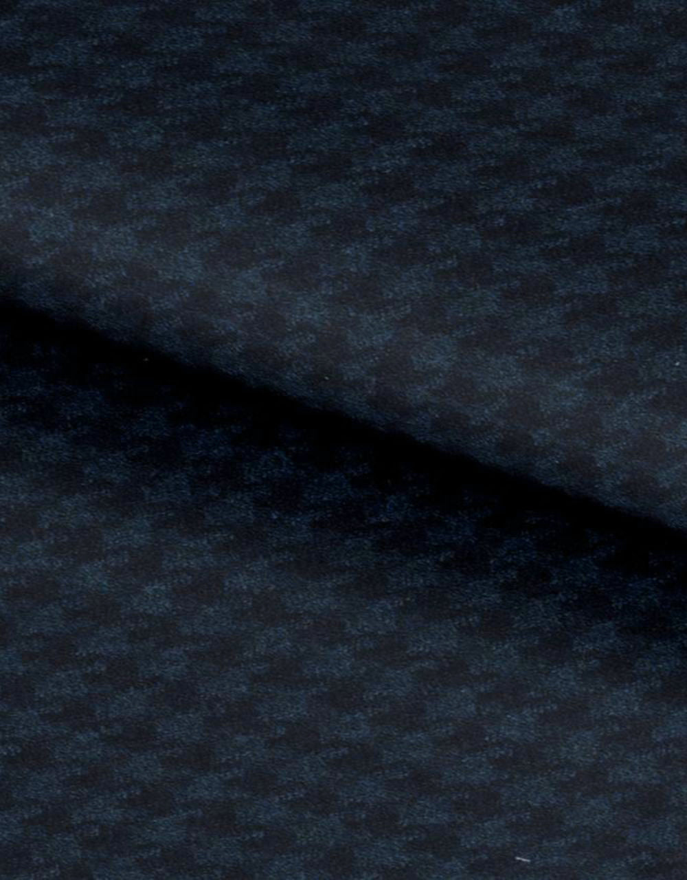 Peacock Blue and Black Large Houndstooth Fabric