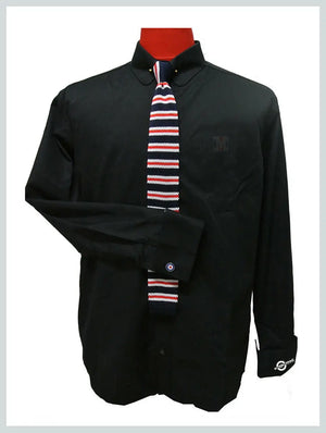 Penny Pin Collar Shirt - Black Shirt for Men Modshopping Clothing