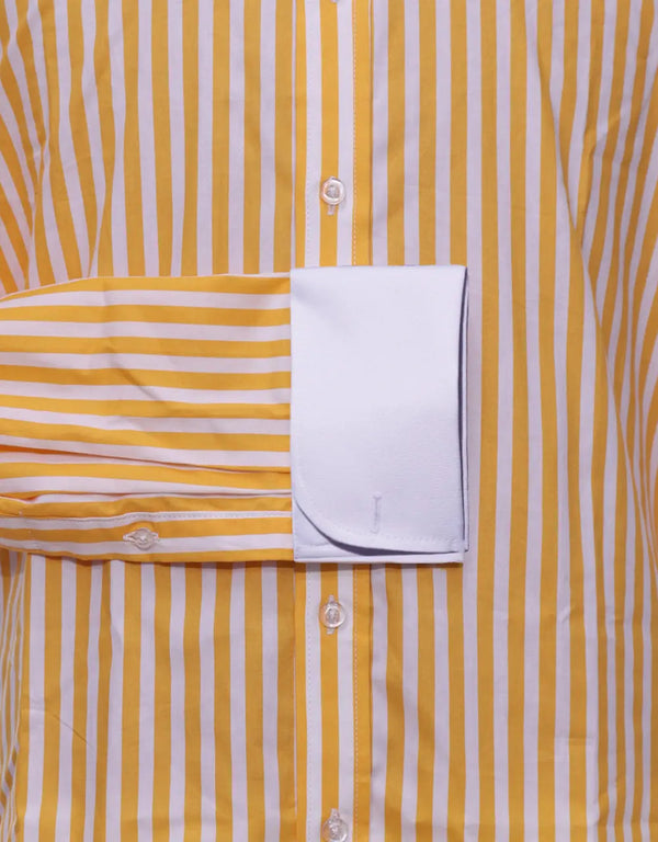 Penny Pin Collar Shirt - Orange And White Stripe Shirt Modshopping Clothing