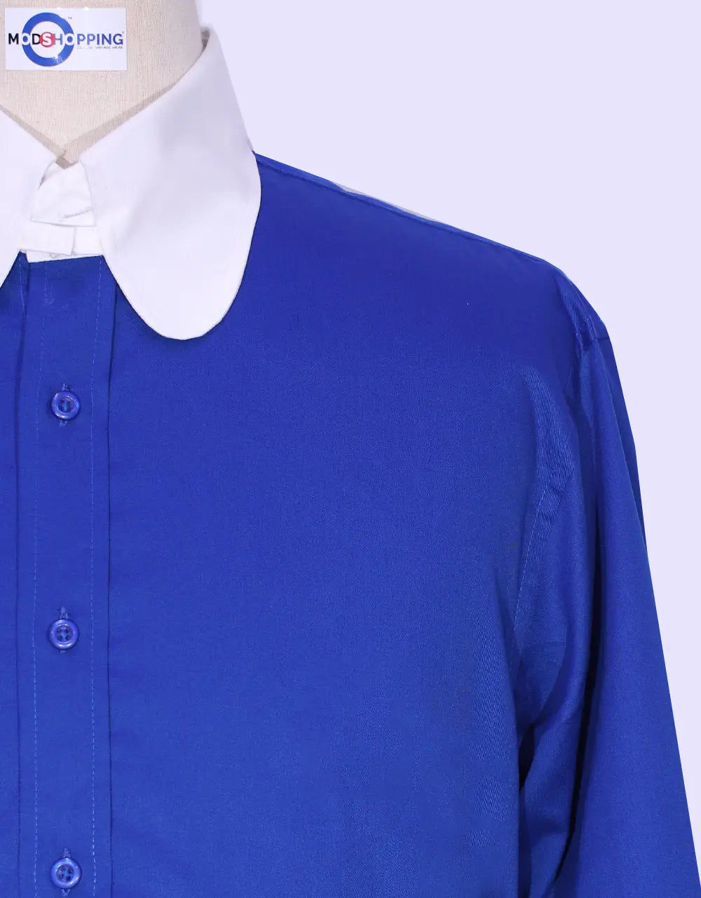 Penny Tab Collar Shirt - Blue Formal Shirt Modshopping Clothing