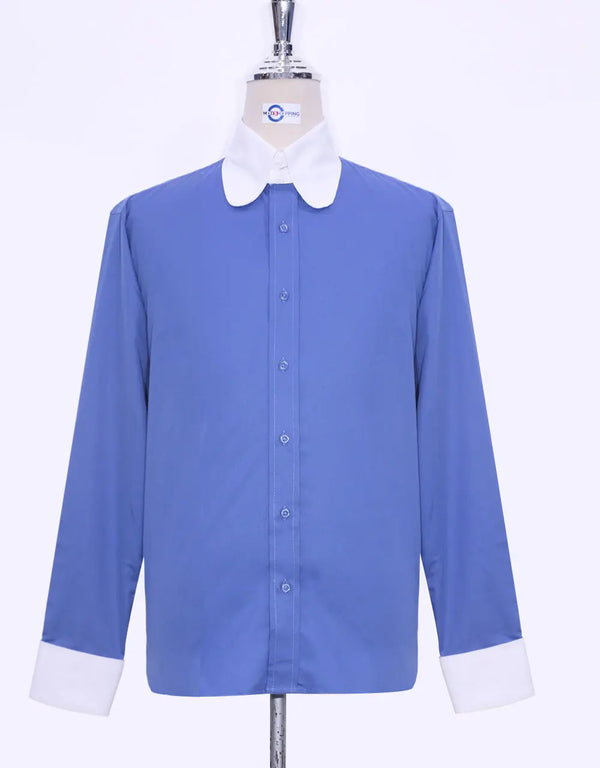Penny Tab Collar Shirt - Sky Blue Color Shirt Modshopping Clothing