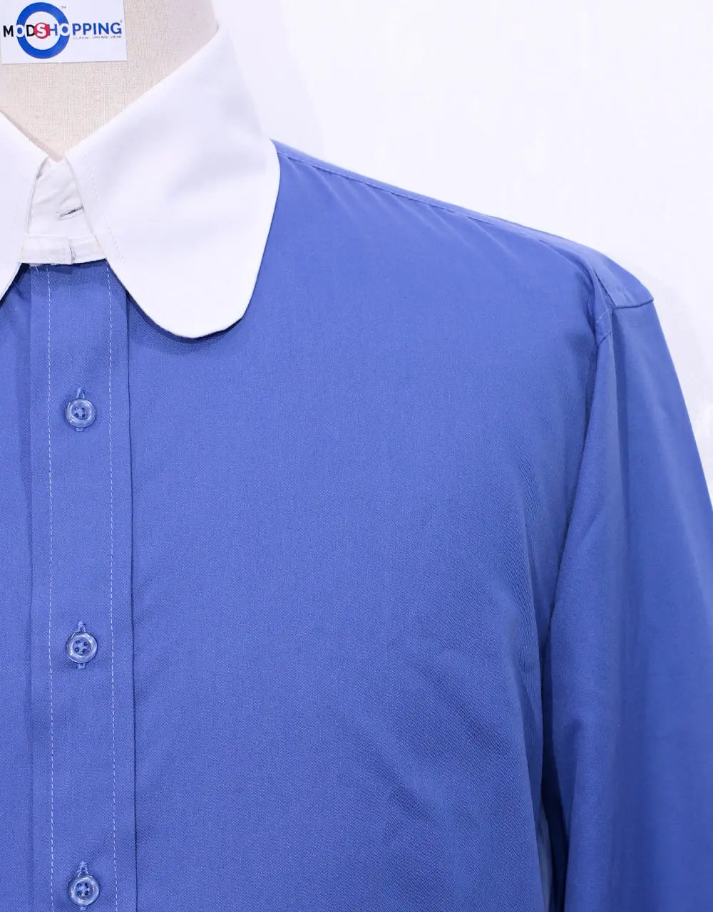 Penny Tab Collar Shirt - Sky Blue Color Shirt Modshopping Clothing