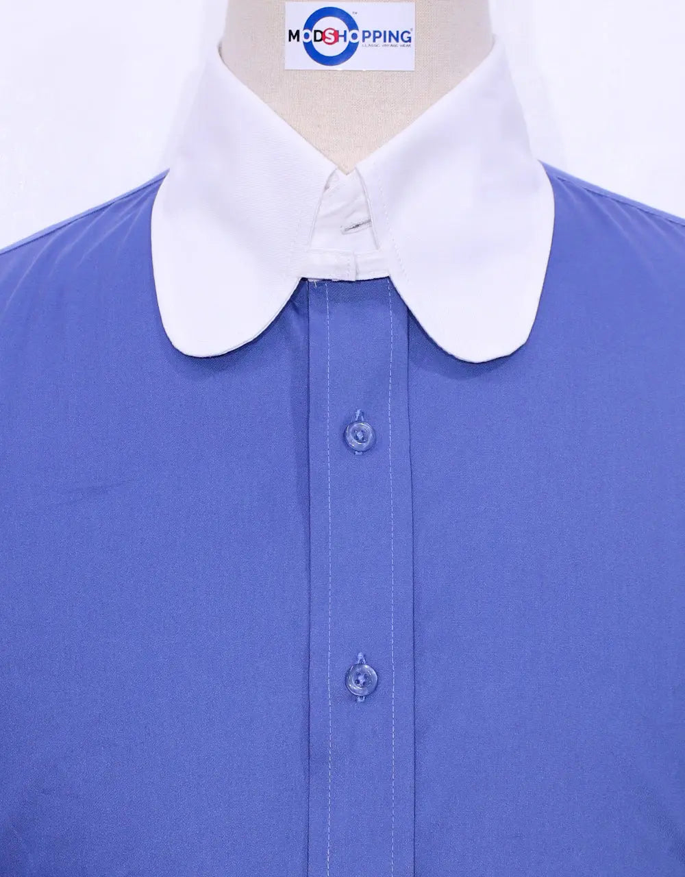 Penny Tab Collar Shirt - Sky Blue Color Shirt Modshopping Clothing