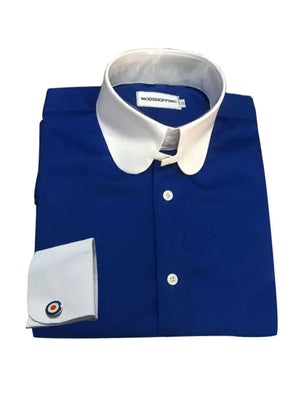 Penny Tab Collar Shirt - Royal Blue Penny Tab Collar Shirt Modshopping Clothing