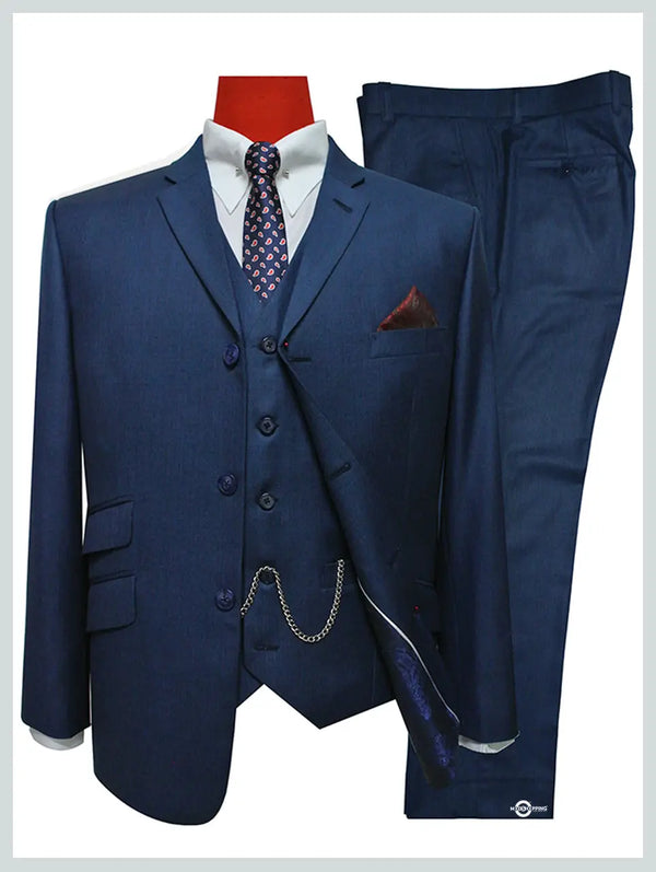 Pete Blue 3 Piece Suit Modshopping Clothing