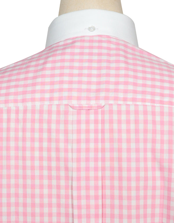 Button Down Shirt -  Pink Gingham Check Shirt