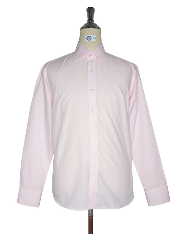 Spread Collar Shirt - Pink Herringbone Spread Collar Shirts