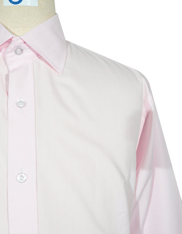 Spread Collar Shirt - Pink Herringbone Spread Collar Shirts