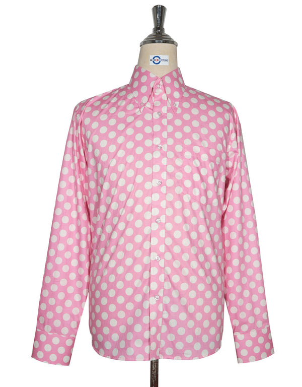 Polka Dot Shirt | Pink and White Polka Dot Shirt for Men