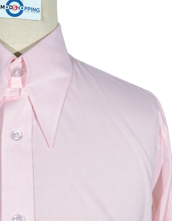 Tab Collar Shirt | Pink Tab Collar Shirt