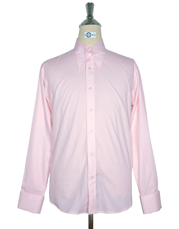 Tab Collar Shirt | Pink Tab Collar Shirt