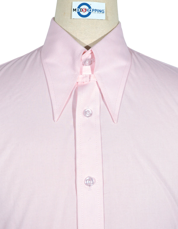 Tab Collar Shirt | Pink Tab Collar Shirt