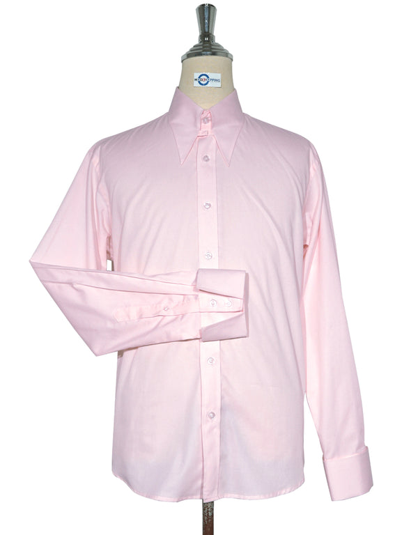 Tab Collar Shirt | Pink Tab Collar Shirt