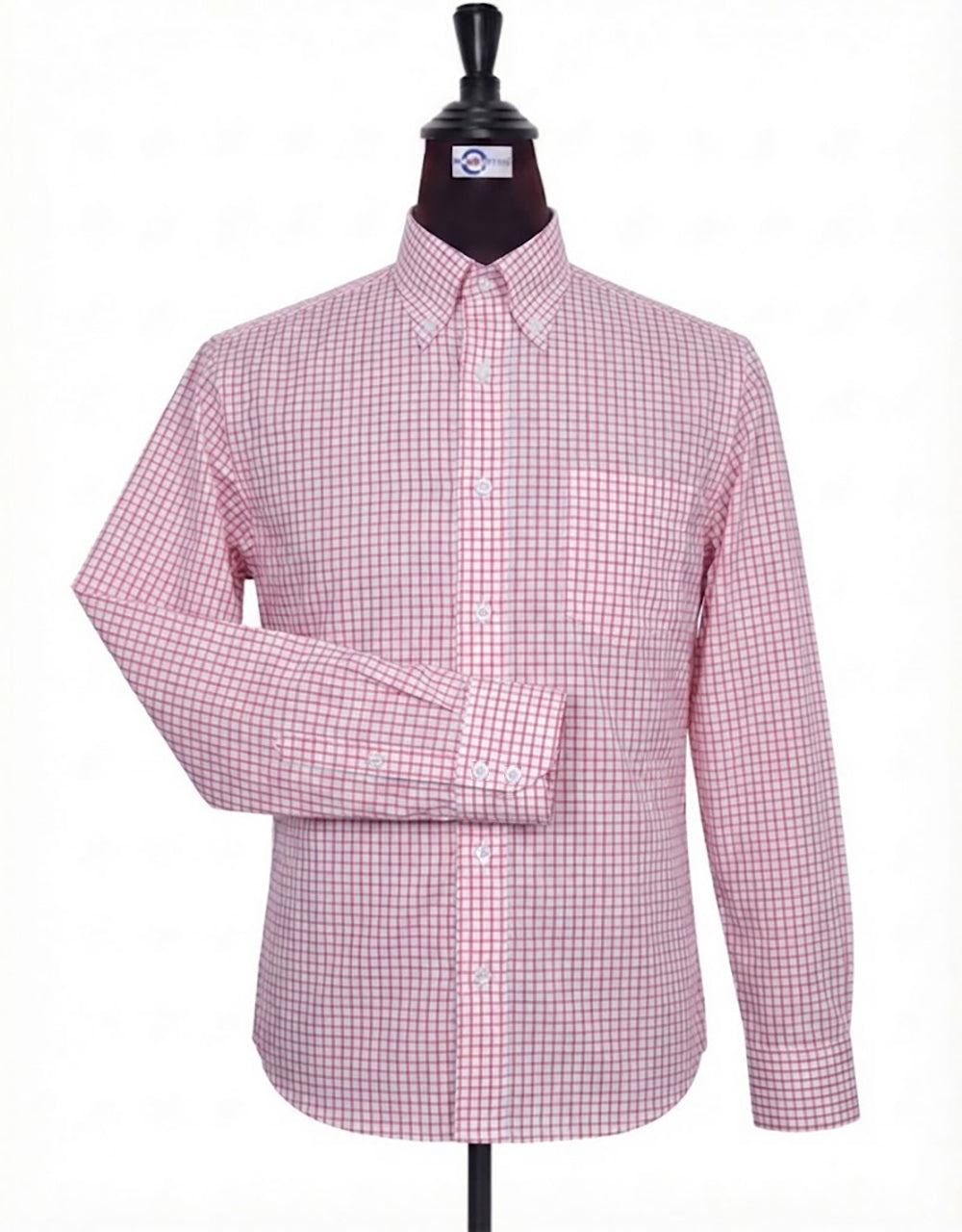 Button Down Collar Shirt - Pink Gingham Check Shirt