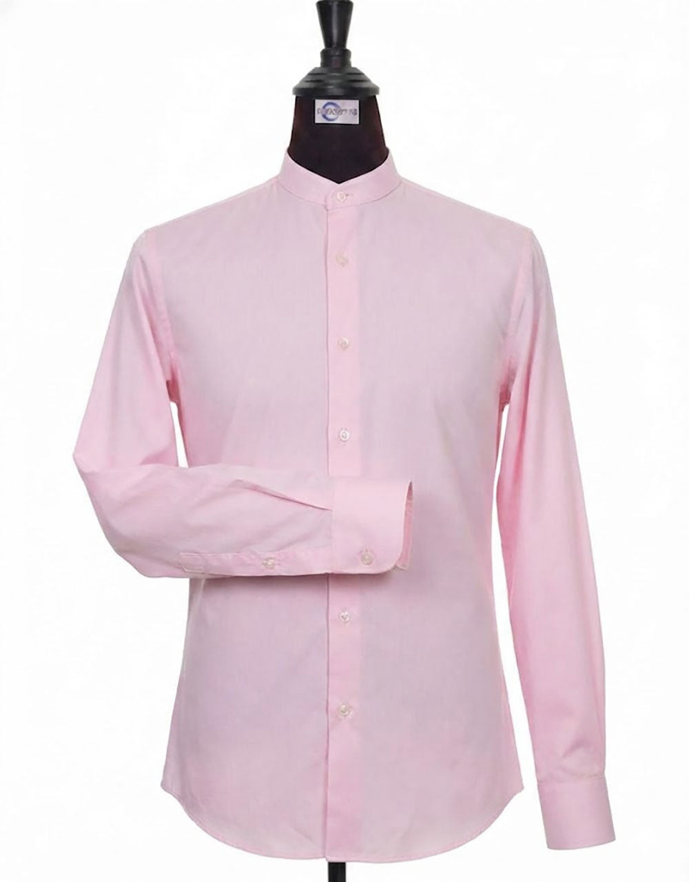 Pink Mandarin Collar Shirt