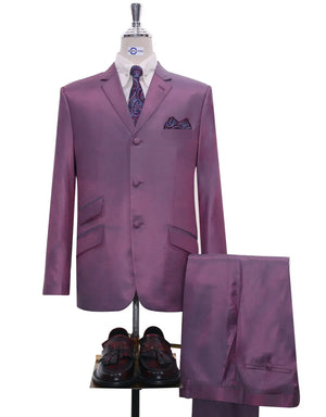 Purple And Sky Two Tone Suit Jacket Size 40R Trouser 34/32 Modshopping Clothing