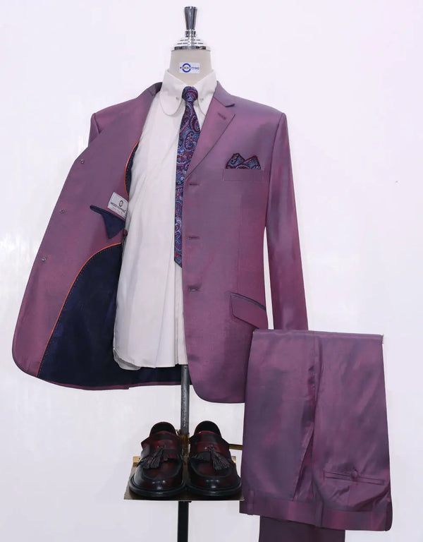 Purple and Sky Two Tone Suit Modshopping Clothing