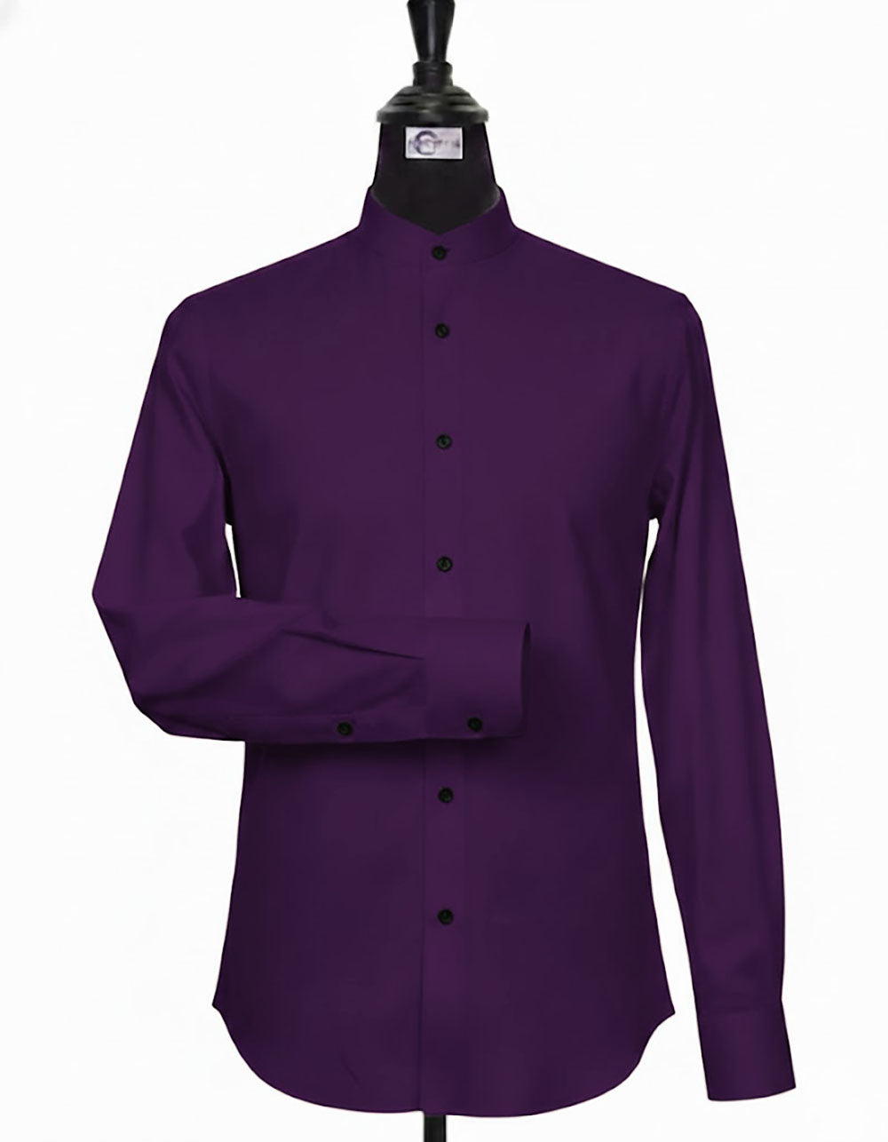 Purple Mandarin Collar Shirt