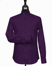 Purple Mandarin Collar Shirt