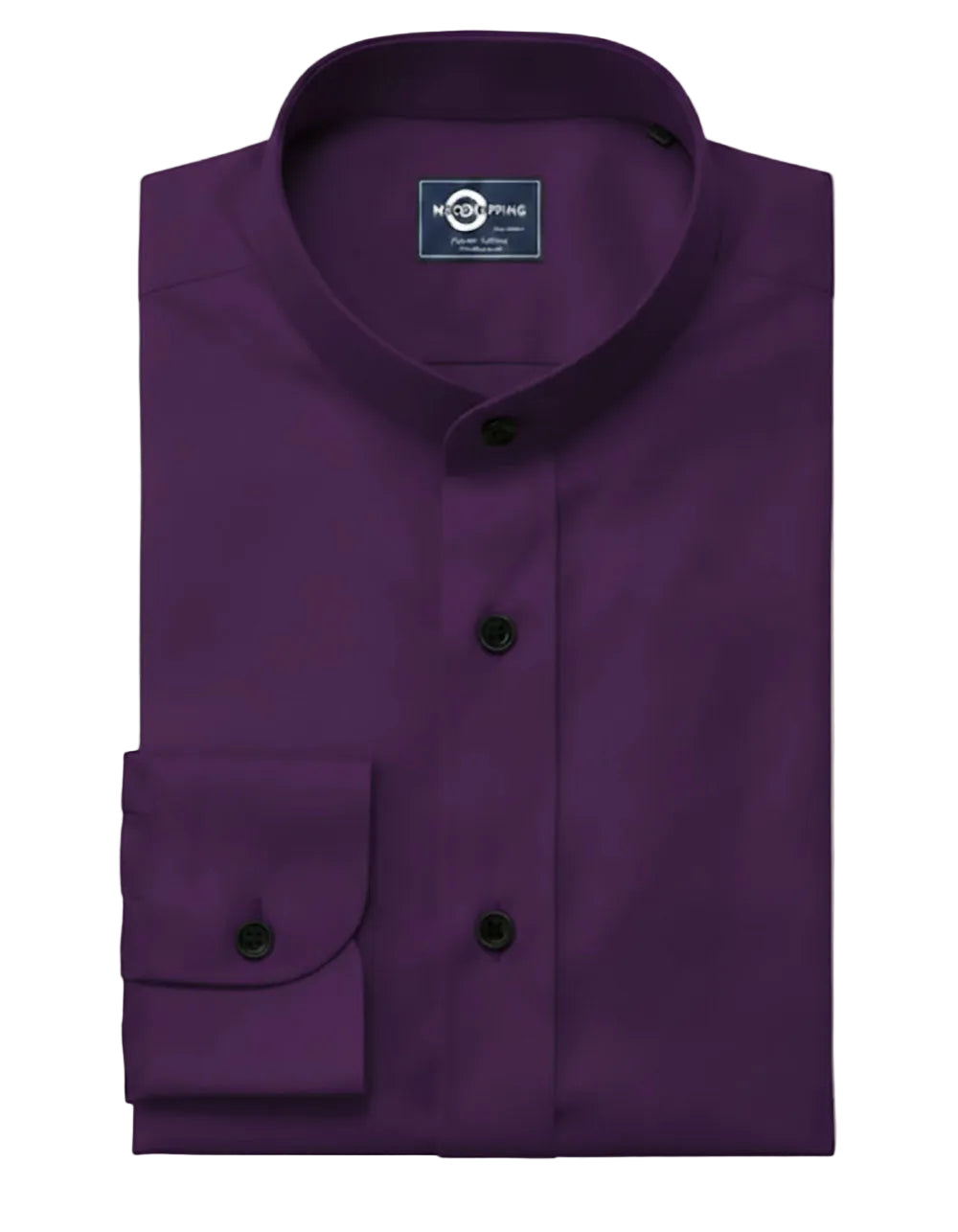 Purple Mandarin Collar Shirt