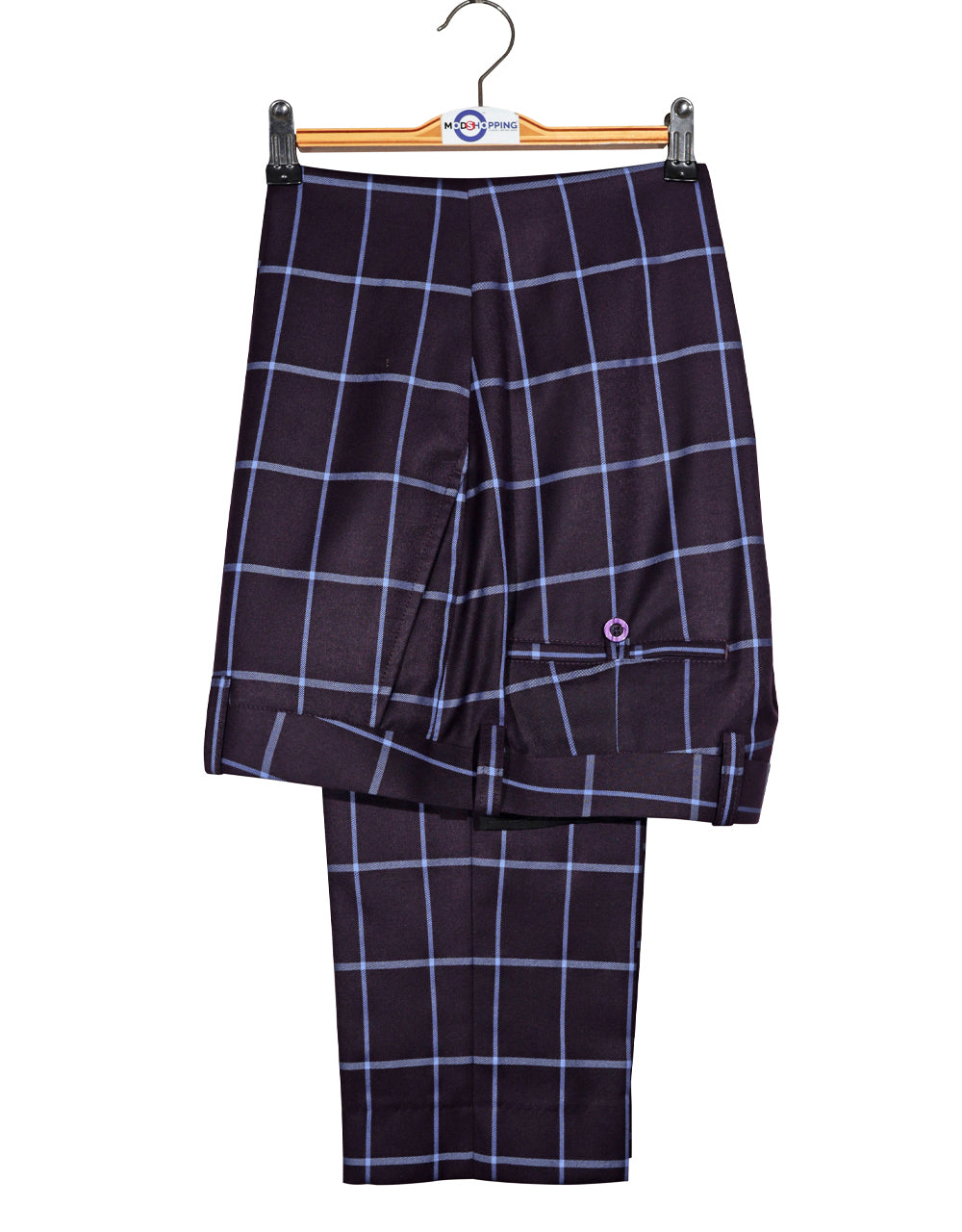 Purple Windowpane Check Suit