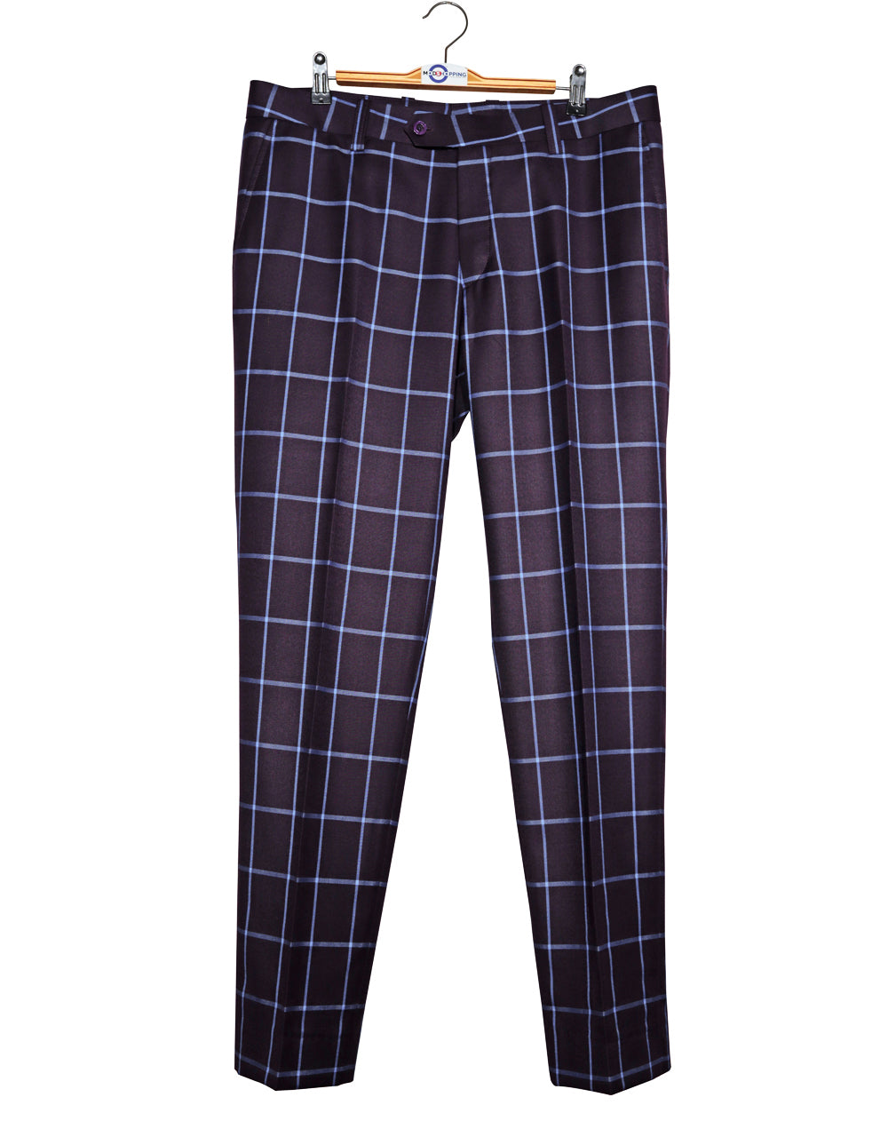 Purple Windowpane Check Suit