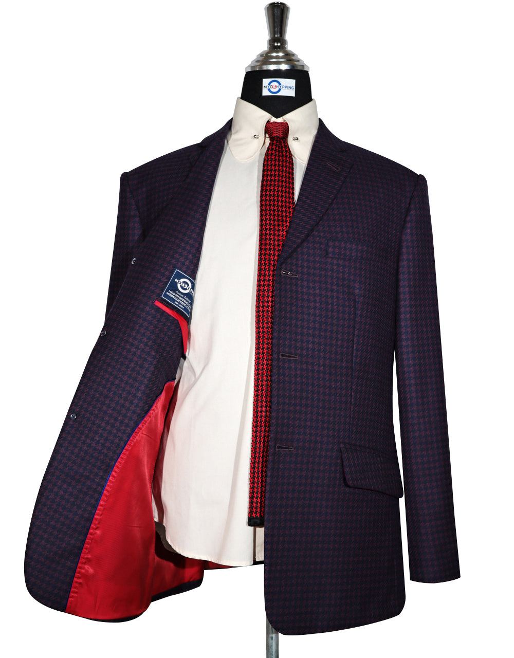 Purple and Navy Blue Large Houndstooth Jacket