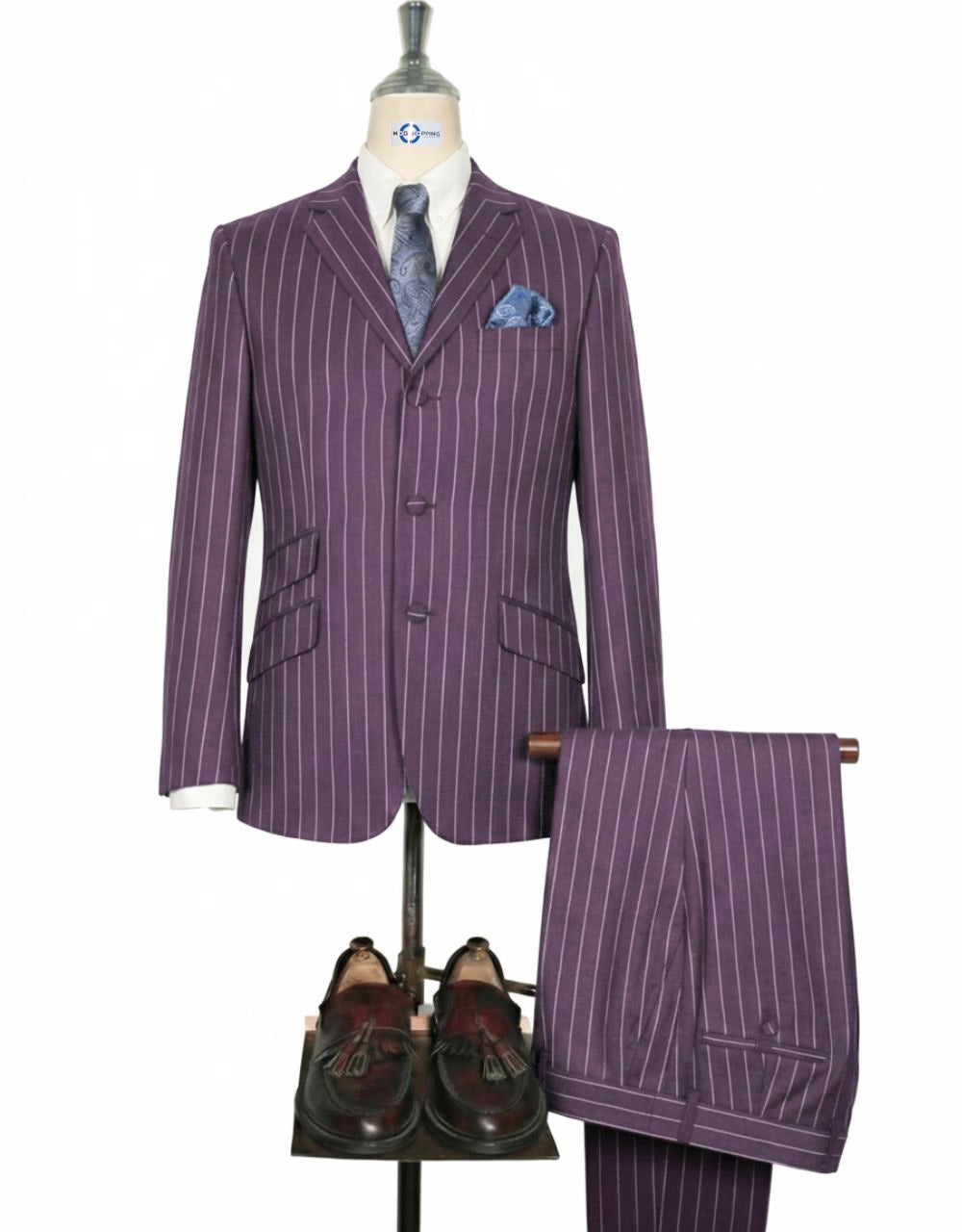 Purple and White Striped Suit #18
