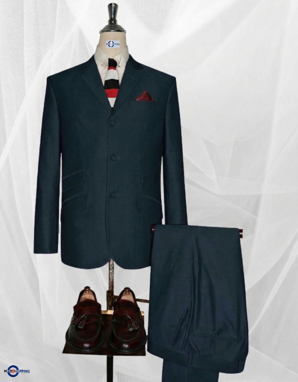 Men’s Dark Teal & Black Two-Tone Suit