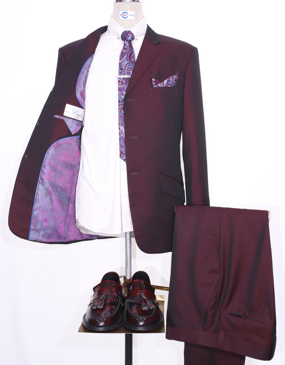 Mod Suit – 60s Style Red & Black Two-Tone Suit