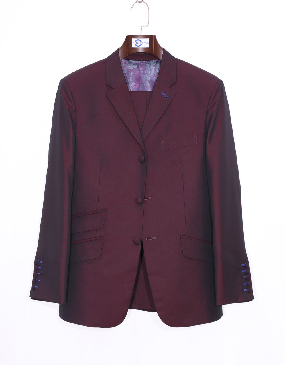 Mod Suit – 60s Style Red & Black Two-Tone Suit