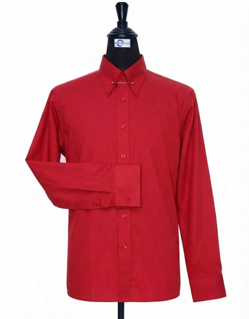 Red Pin Collar Shirt