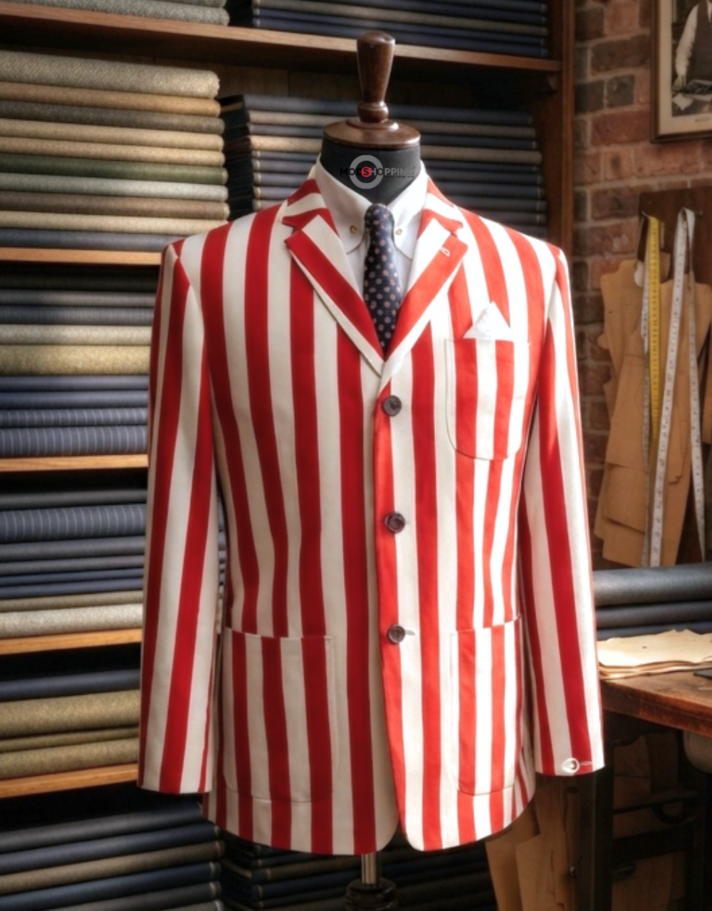 Boating Blazer | Red and White Stripe Jacket
