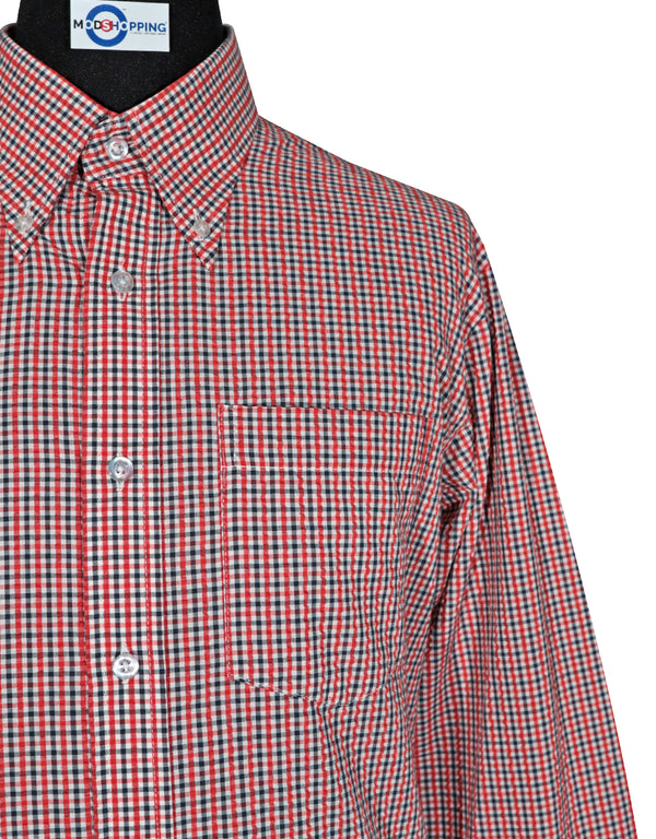 Seerscker Shirt -  Red and Black Gingham Check Shirt