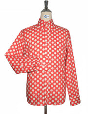 Men's Red and White Medium Polka Dot Shirt