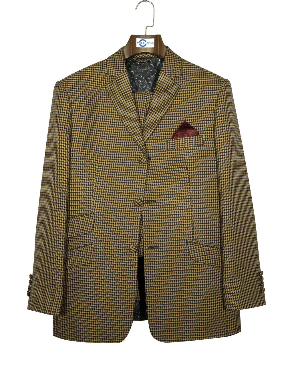 Retro Blazer Brown and Black Houndstooth Blazer Jacket Modshopping Clothing