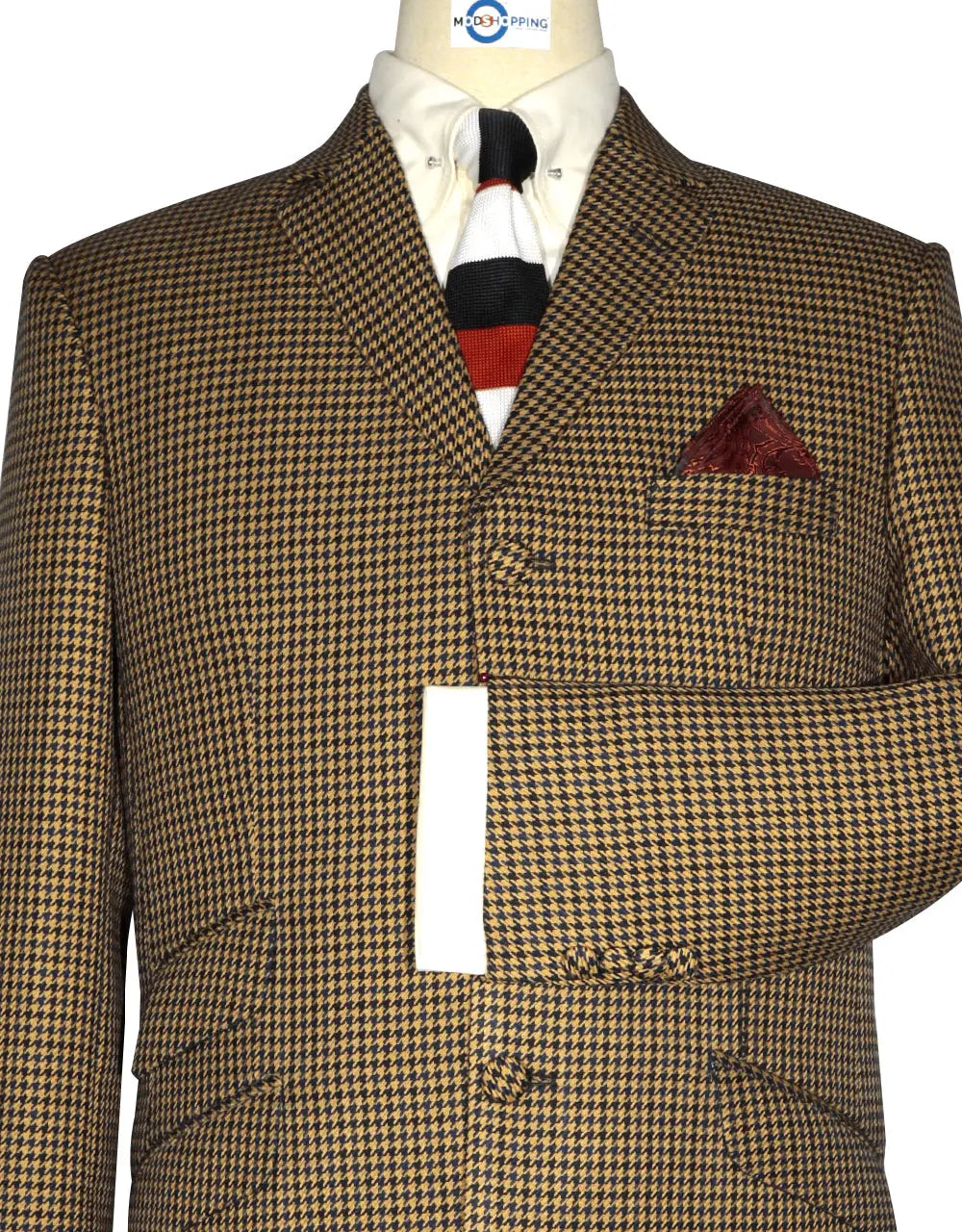 Retro Blazer Brown and Black Houndstooth Blazer Jacket Modshopping Clothing