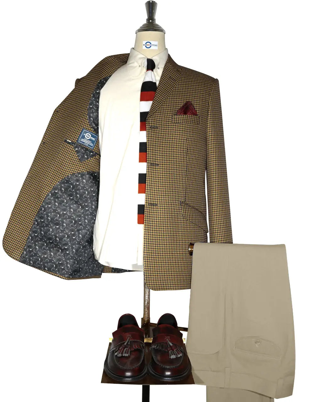 Retro Blazer Brown and Black Houndstooth Blazer Jacket Modshopping Clothing